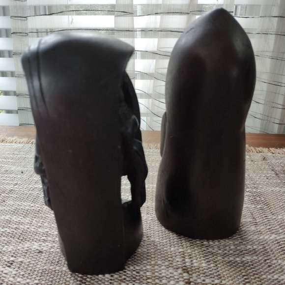Ironwood Ceremonial Busts Set of 2 Hand Carved Man Woman VTG Sculptures 7" - Picture 5 of 12